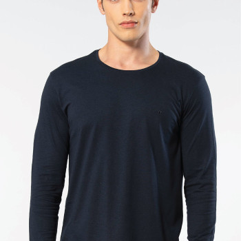 Cacharel Erkek Modal Pamuk Bisiklet Yaka T-shirt 2242/Lacivert