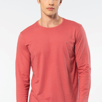Cacharel Erkek Modal Pamuk Bisiklet Yaka T-shirt 2242/Mercan
