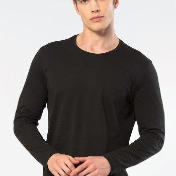 Cacharel Erkek Modal Pamuk Bisiklet Yaka T-shirt 2242/Siyah