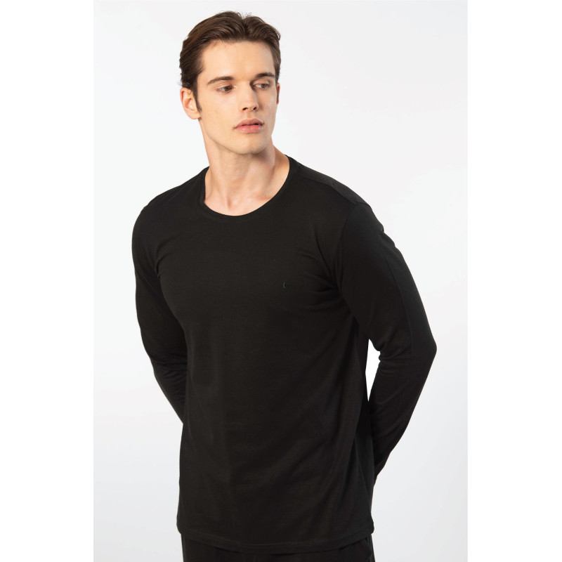 Cacharel Erkek Modal Pamuk Bisiklet Yaka T-shirt 2242/Siyah