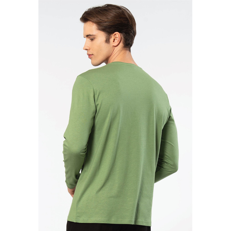 Cacharel Erkek Modal Pamuk Bisiklet Yaka T-shirt 2242/Yeşil