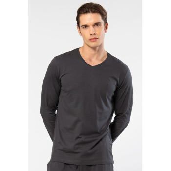 Cacharel Erkek Modal Pamuk V Yaka T-shirt 2243/Antrasit