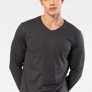 Cacharel Erkek Modal Pamuk V Yaka T-shirt 2243/Antrasit