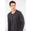 Cacharel Erkek Modal Pamuk V Yaka T-shirt 2243/Antrasit