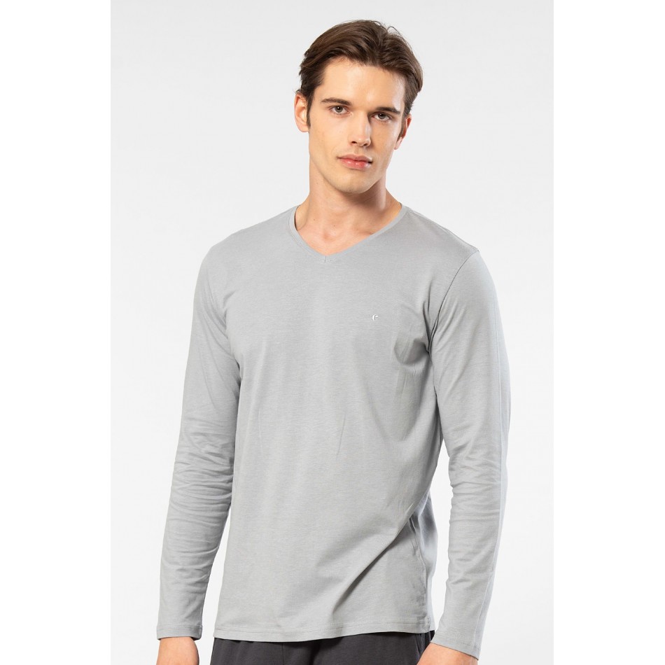 Cacharel Erkek Modal Pamuk V Yaka T-shirt 2243/Gri Cacharel Erkek Modal Pamuk V Yaka T-shirt 2243/Gri