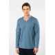 Cacharel Erkek Modal Pamuk V Yaka T-shirt 2243/İndigo Cacharel Erkek Modal Pamuk V Yaka T-shirt 2243/İndigo