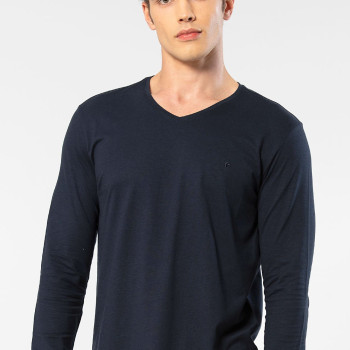 Cacharel Erkek Modal Pamuk V Yaka T-shirt 2243/Lacivert