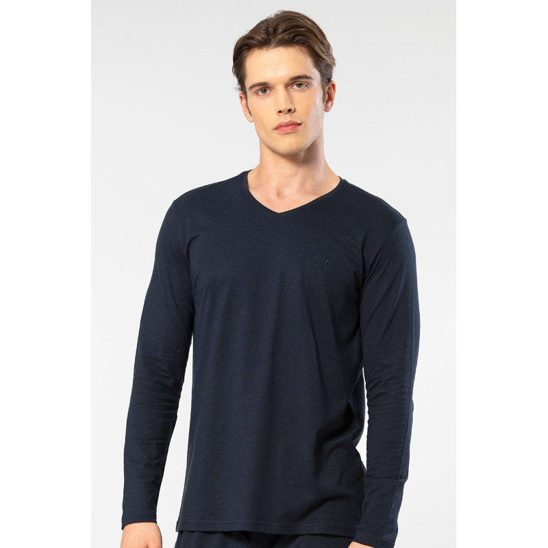 Cacharel Erkek Modal Pamuk V Yaka T-shirt 2243/Lacivert
