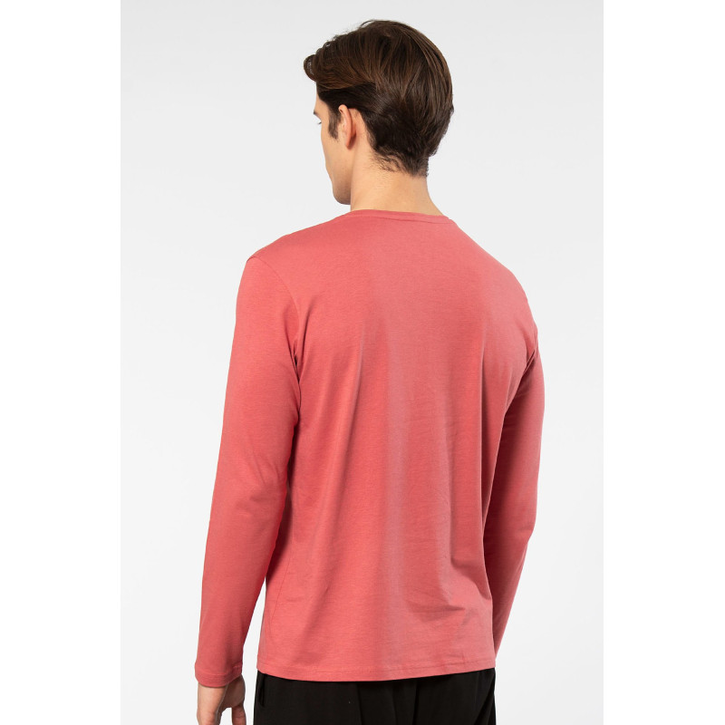 Cacharel Erkek Modal Pamuk V Yaka T-shirt 2243/Mercan