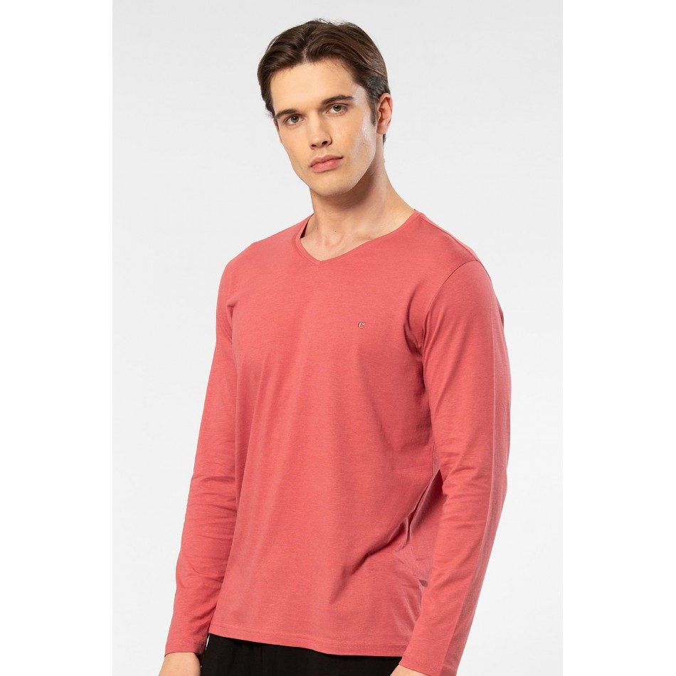 Cacharel Erkek Modal Pamuk V Yaka T-shirt 2243/Mercan Cacharel Erkek Modal Pamuk V Yaka T-shirt 2243/Mercan