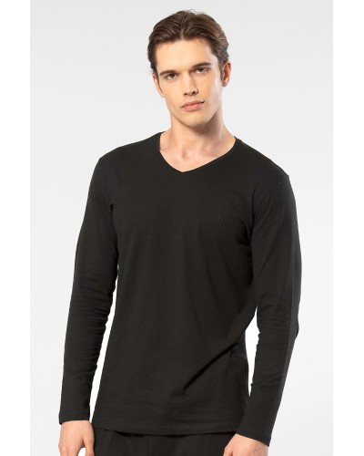 Cacharel Erkek Modal Pamuk V Yaka T-shirt 2243/Siyah