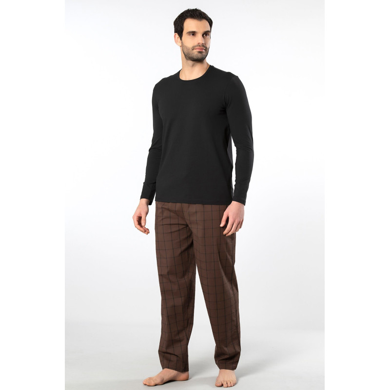 Cacharel Erkek Poplin O Yaka Uzun Kollu Pijama Takimi 2239/Kahve 1 Cacharel Erkek Poplin O Yaka Uzun Kollu Pijama Takimi 2239/Kahve 1