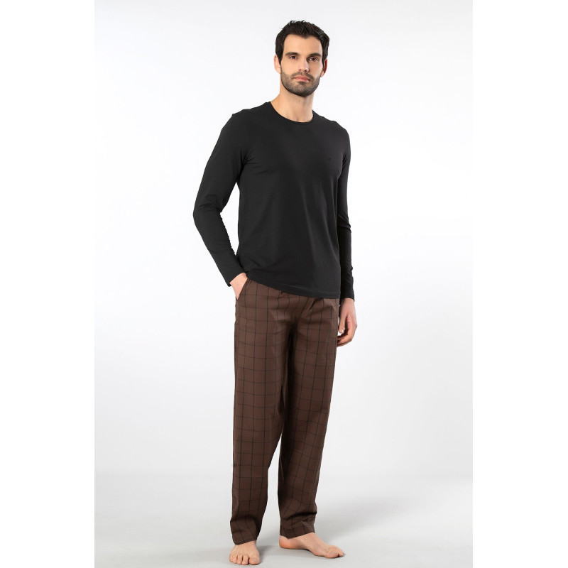 Cacharel Erkek Poplin O Yaka Uzun Kollu Pijama Takimi 2239/Kahve 1 Cacharel Erkek Poplin O Yaka Uzun Kollu Pijama Takimi 2239/Kahve 1