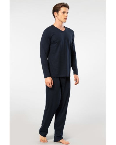 Cacharel Erkek V Yaka Uzun Kollu Modal Pijama Takimi 2237/Lacivert Cacharel Erkek V Yaka Uzun Kollu Modal Pijama Takimi 2237/Lacivert