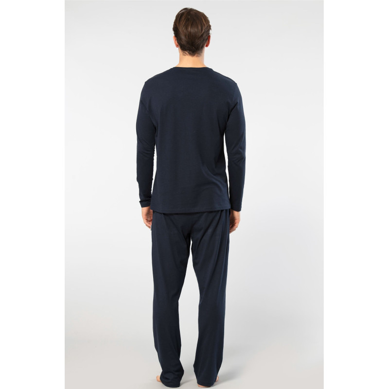 Cacharel Erkek V Yaka Uzun Kollu Modal Pijama Takimi 2237/Lacivert