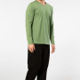 Cacharel Erkek V Yaka Uzun Kollu Modal Pijama Takimi 2237/Yeşil