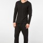 Cacharel Erkek V Yaka Uzun Kollu Modal Pijama Takimi 2237/Siyah