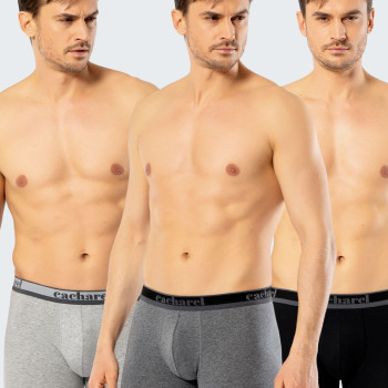 Cacharel Erkek Uzun Paçali 3'lü Boxer 1338/Siyah-Gri-Antrasit