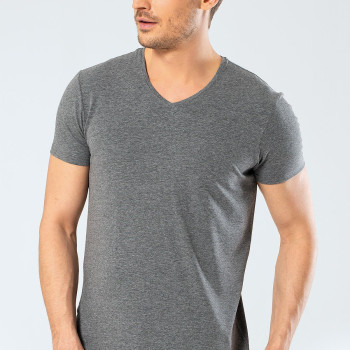 Cacharel Erkek V Yaka Likrali T-shirt 1332/Antrasit