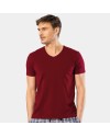 Cacharel Erkek V Yaka Likrali T-shirt 1332/Bordo Cacharel Erkek V Yaka Likrali T-shirt 1332/Bordo