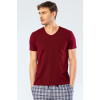 Cacharel Erkek V Yaka Likrali T-shirt 1332/Bordo Cacharel Erkek V Yaka Likrali T-shirt 1332/Bordo