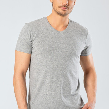 Cacharel Erkek V Yaka Likrali T-shirt 1332/Gri