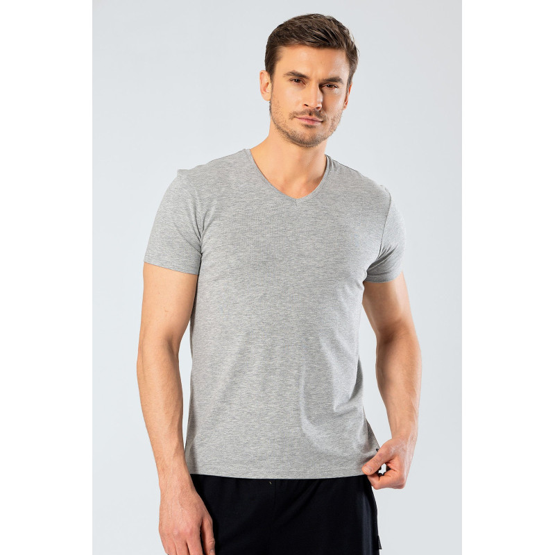 Cacharel Erkek V Yaka Likrali T-shirt 1332/Gri Cacharel Erkek V Yaka Likrali T-shirt 1332/Gri