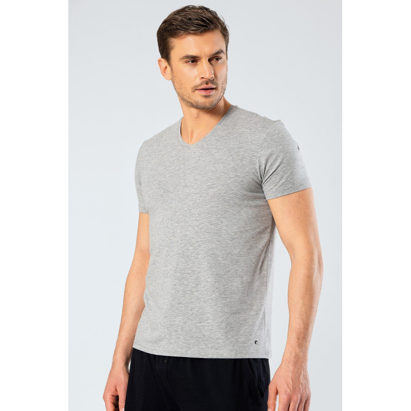 Cacharel Erkek V Yaka Likrali T-shirt 1332/Gri Cacharel Erkek V Yaka Likrali T-shirt 1332/Gri