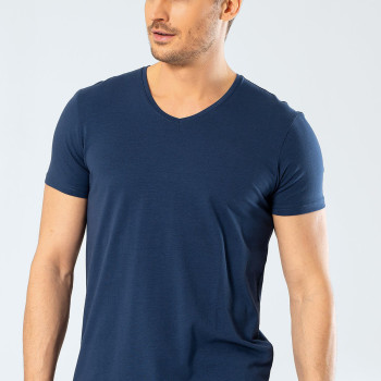 Cacharel Erkek V Yaka Likrali T-shirt 1332/İndigo Cacharel Erkek V Yaka Likrali T-shirt 1332/İndigo