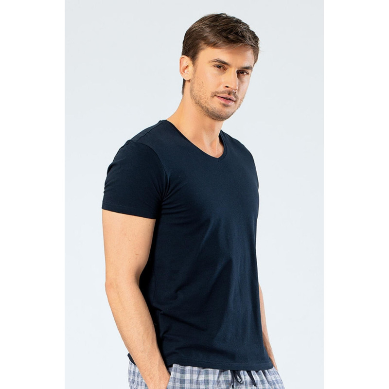 Cacharel Erkek V Yaka Likrali T-shirt 1332/Lacivert Cacharel Erkek V Yaka Likrali T-shirt 1332/Lacivert