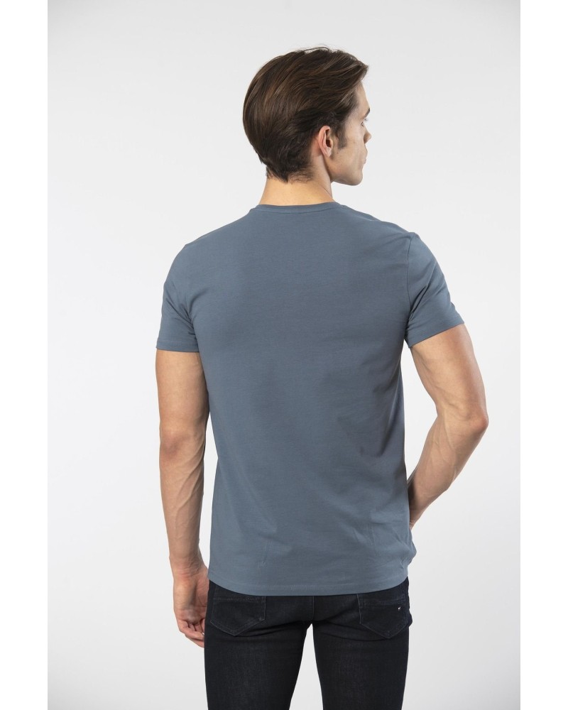 Cacharel Erkek V Yaka Likrali T-shirt 1332/MAVİ1 Cacharel Erkek V Yaka Likrali T-shirt 1332/MAVİ1