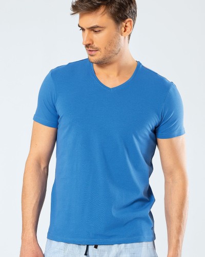 Cacharel Erkek V Yaka Likrali T-shirt 1332/Saks