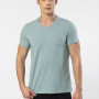 Cacharel Erkek V Yaka Likrali T-shirt 1332/YEŞİL1