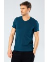 Cacharel Erkek V Yaka Likrali T-shirt 1332/Petrol Cacharel Erkek V Yaka Likrali T-shirt 1332/Petrol