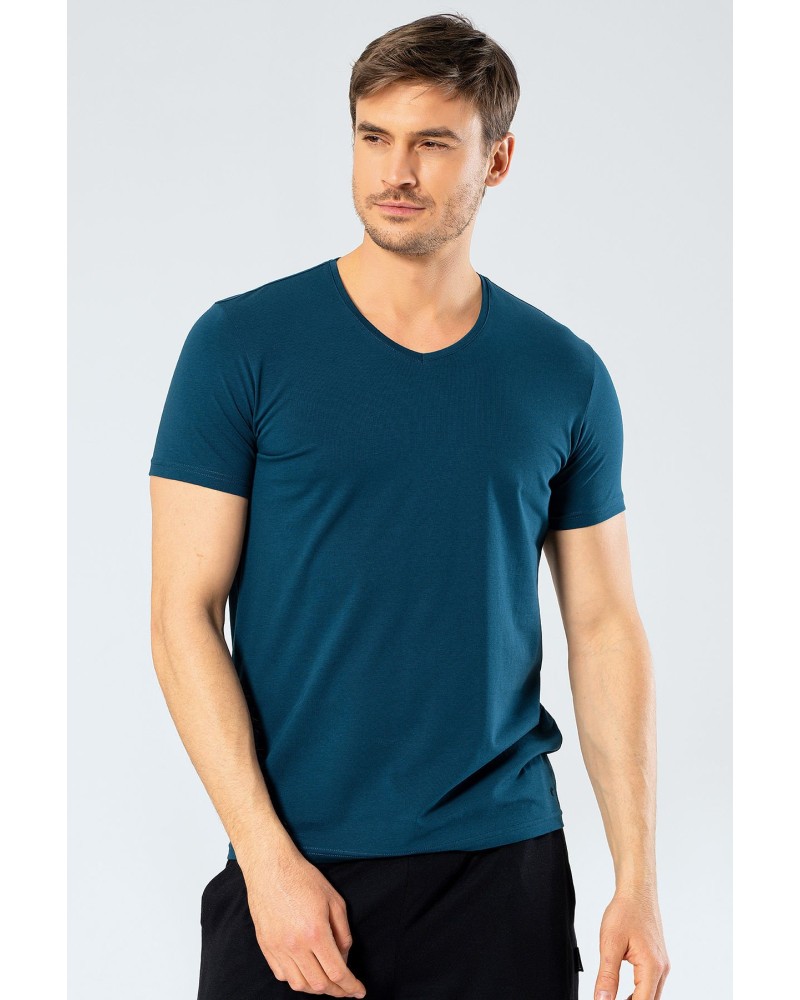 Cacharel Erkek V Yaka Likrali T-shirt 1332/Petrol Cacharel Erkek V Yaka Likrali T-shirt 1332/Petrol