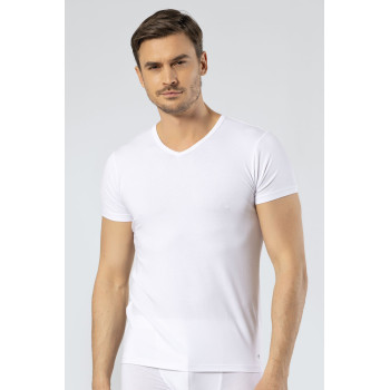 Cacharel Erkek V Yaka T-shirt 1402/Beyaz