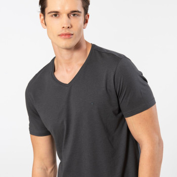 Cacharel Erkek V Yaka T-shirt 2170/Antrasit