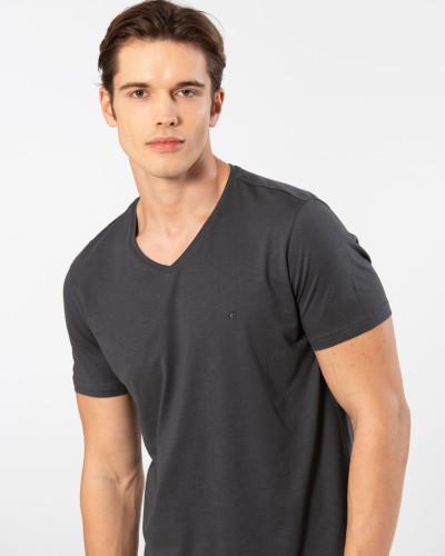 Cacharel Erkek V Yaka T-shirt 2170/Antrasit