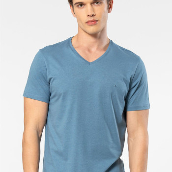 Cacharel Erkek V Yaka T-shirt 2170/İndigo