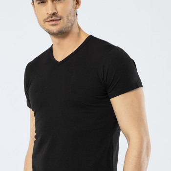 Cacharel Erkek V Yaka T-shirt 1402/Siyah