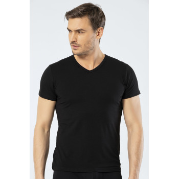Cacharel Erkek V Yaka T-shirt 1402/Siyah
