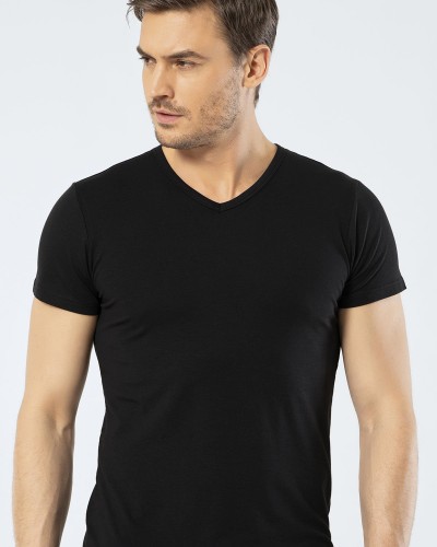 Cacharel Erkek V Yaka T-shirt 1402/Siyah Cacharel Erkek V Yaka T-shirt 1402/Siyah