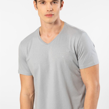 Cacharel Erkek V Yaka T-shirt 2170/Gri