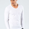 Cacharel Erkek V Yaka Uzun Kollu T-Shirt 1334/Beyaz
