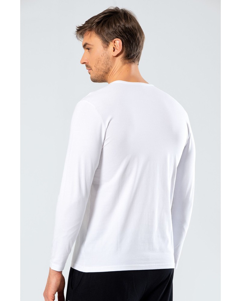 Cacharel Erkek V Yaka Uzun Kollu T-Shirt 1334/Beyaz Cacharel Erkek V Yaka Uzun Kollu T-Shirt 1334/Beyaz