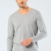 Cacharel Erkek V Yaka Uzun Kollu T-Shirt 1334/Gri