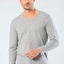 Cacharel Erkek V Yaka Uzun Kollu T-Shirt 1334/Gri