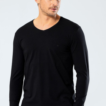 Cacharel Erkek V Yaka Uzun Kollu T-Shirt 1334/Siyah
