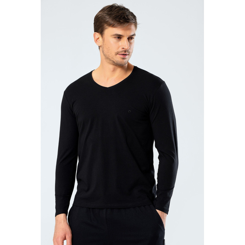 Cacharel Erkek V Yaka Uzun Kollu T-Shirt 1334/Siyah Cacharel Erkek V Yaka Uzun Kollu T-Shirt 1334/Siyah