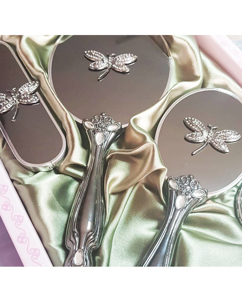 Saraylı Silver Yusufçuk Broşlu 4 Parça Gelin Ayna Tarak Seti Saraylı Silver Yusufçuk Broşlu 4 Parça Gelin Ayna Tarak Seti